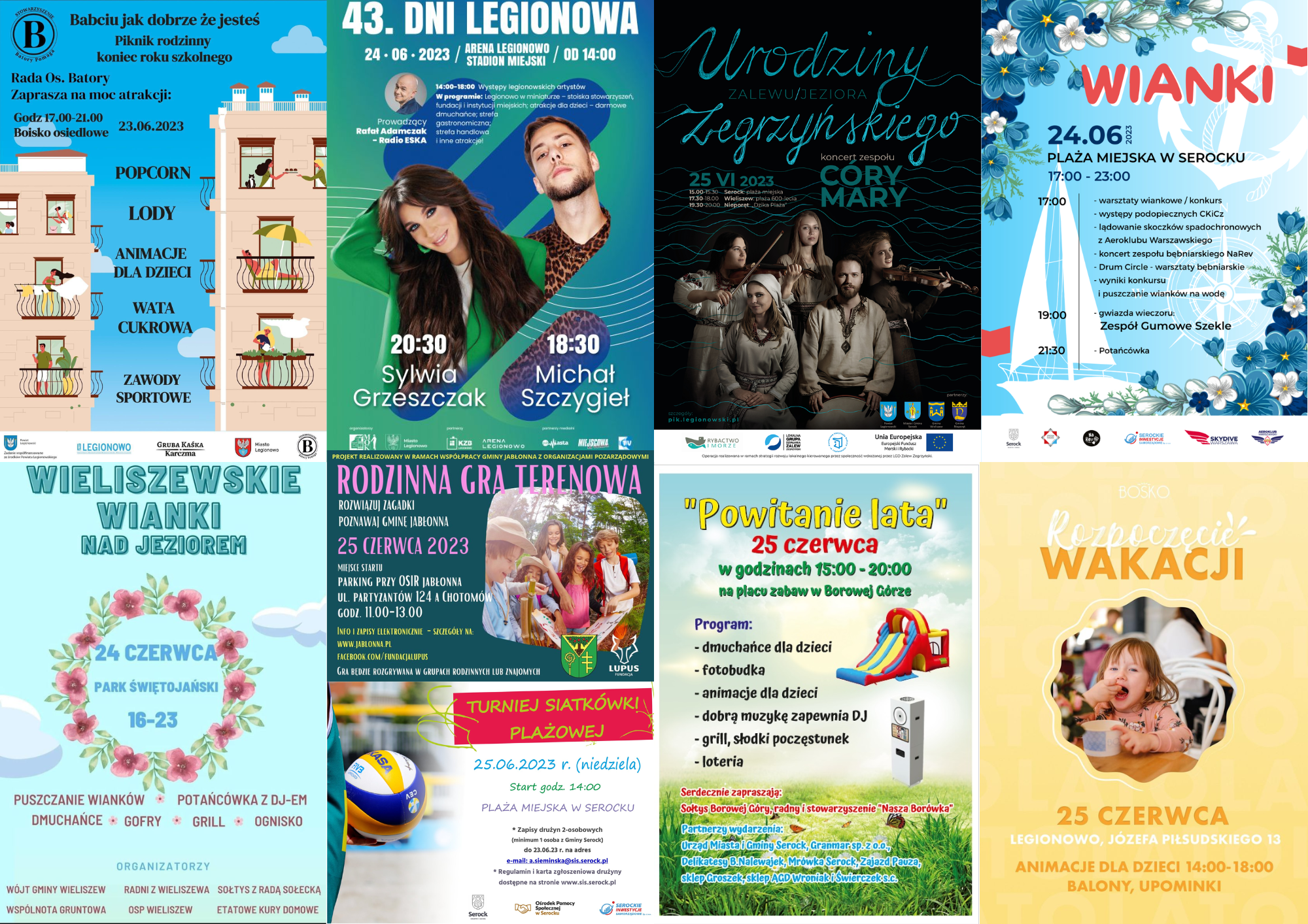 co na weekend - plakaty promujące wydarzenia w czerwcu