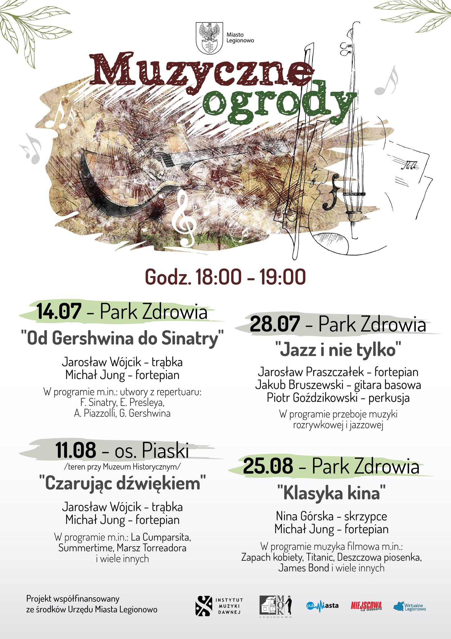 Muzyczne ogrody - od Gershwina do Sinatry - baner promujący wydarzenie