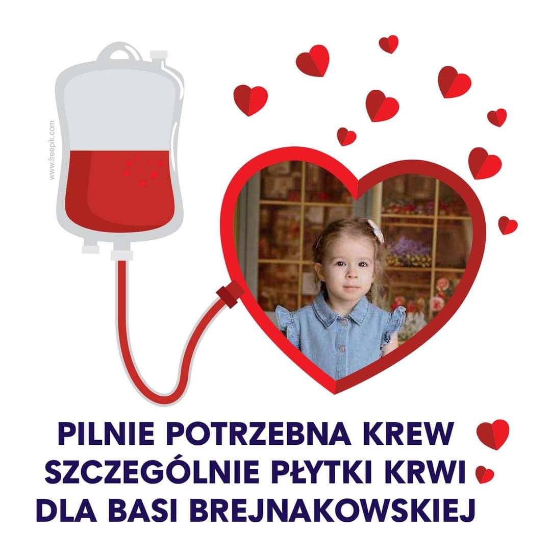 Zdjęcie promujące oddawanie płytek krwi dla Basi Brejnakowskiej