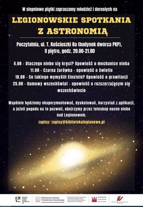Legionowskie spotkania z astronomią plakat promujący