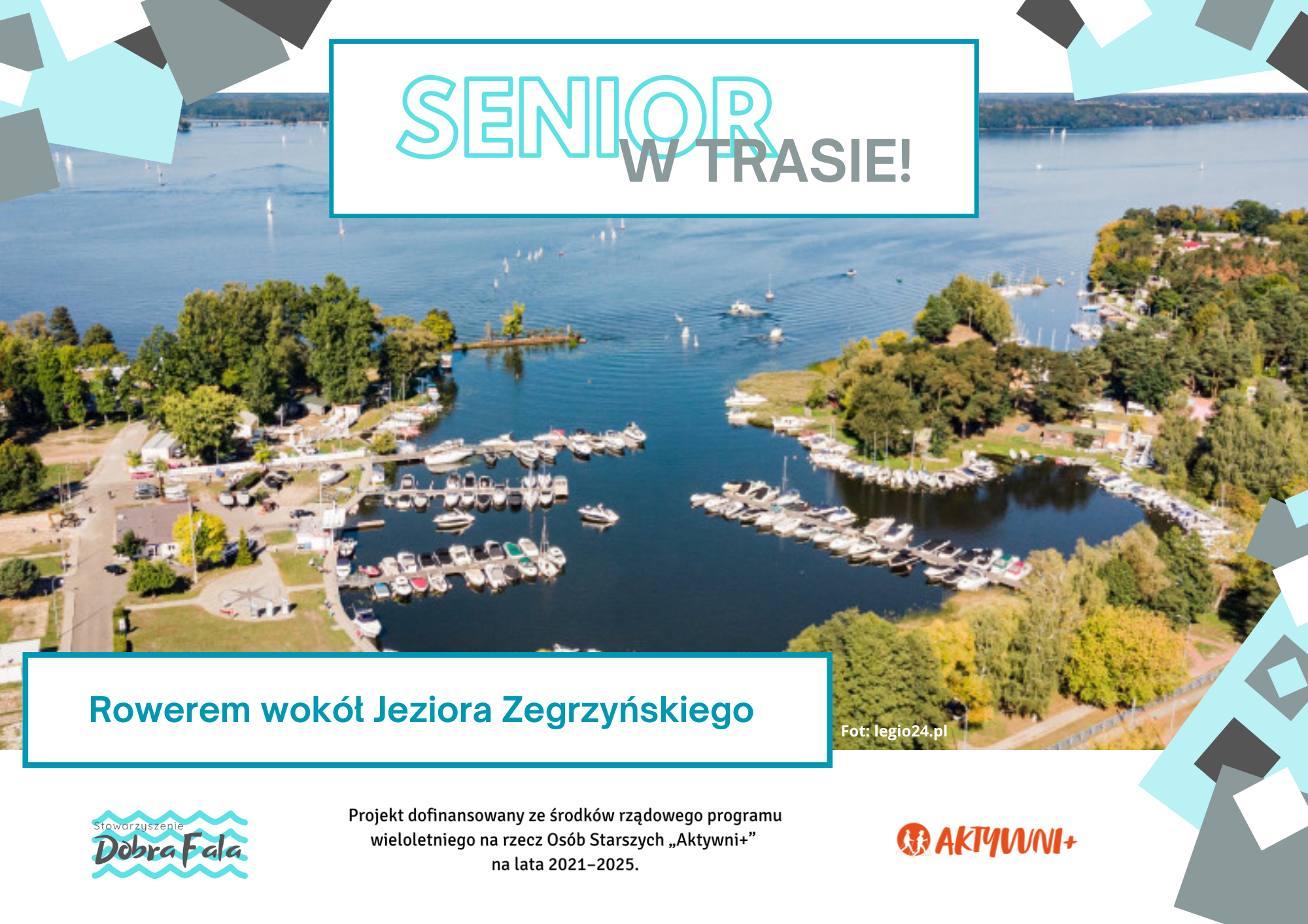 Senior w terenie rowerem zegrze