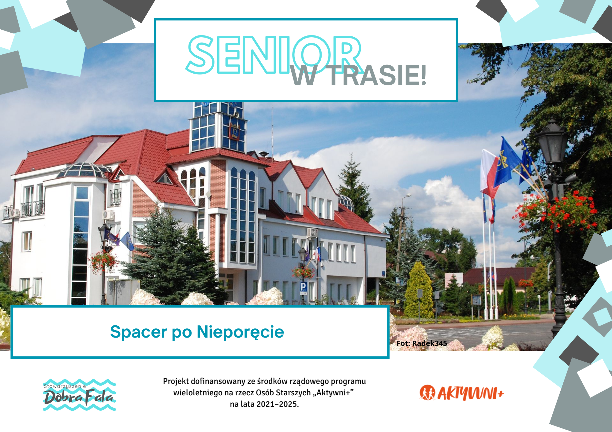 Senior w trasie spacer po nieporęcie