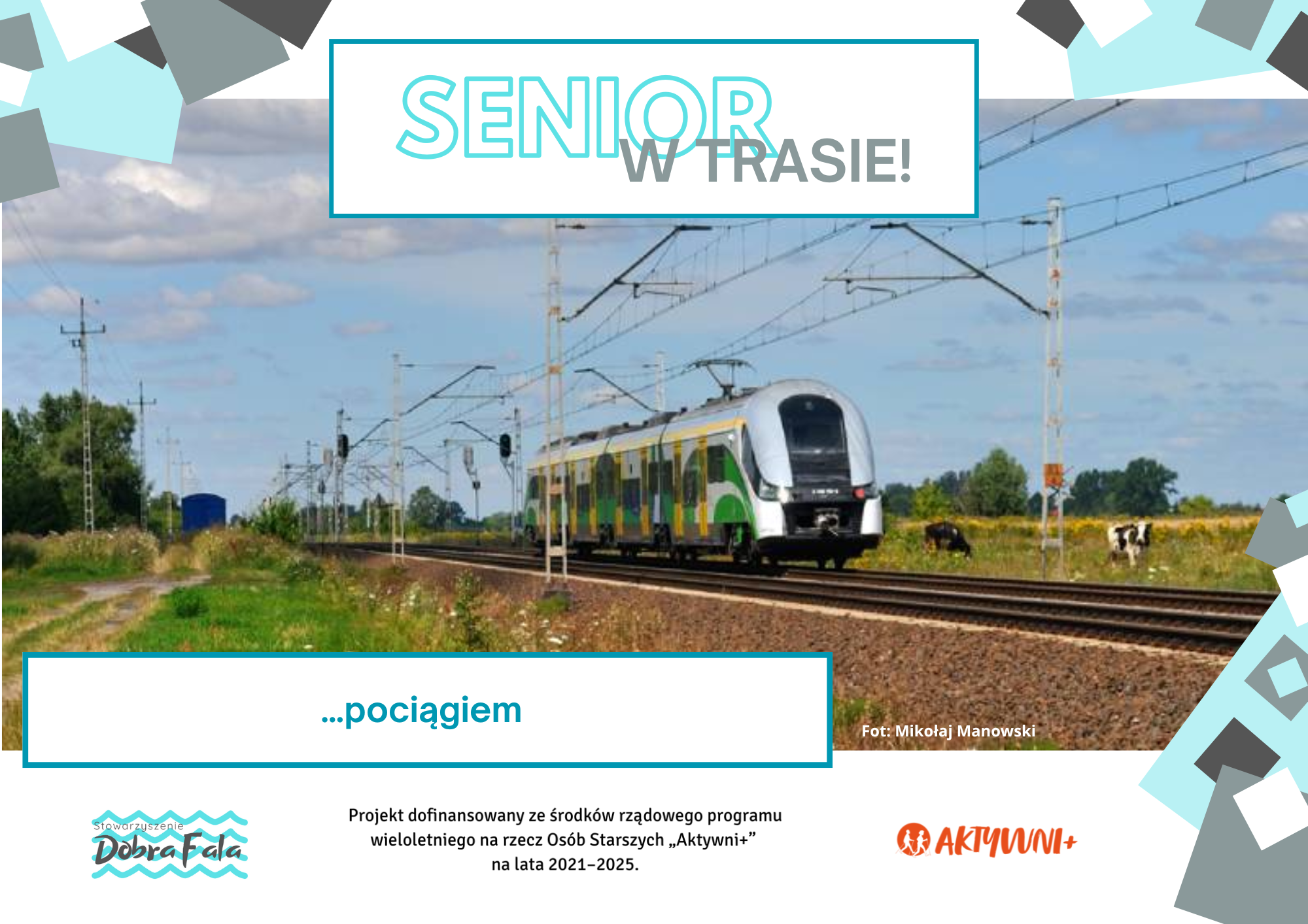 Senior w terenie pociąg